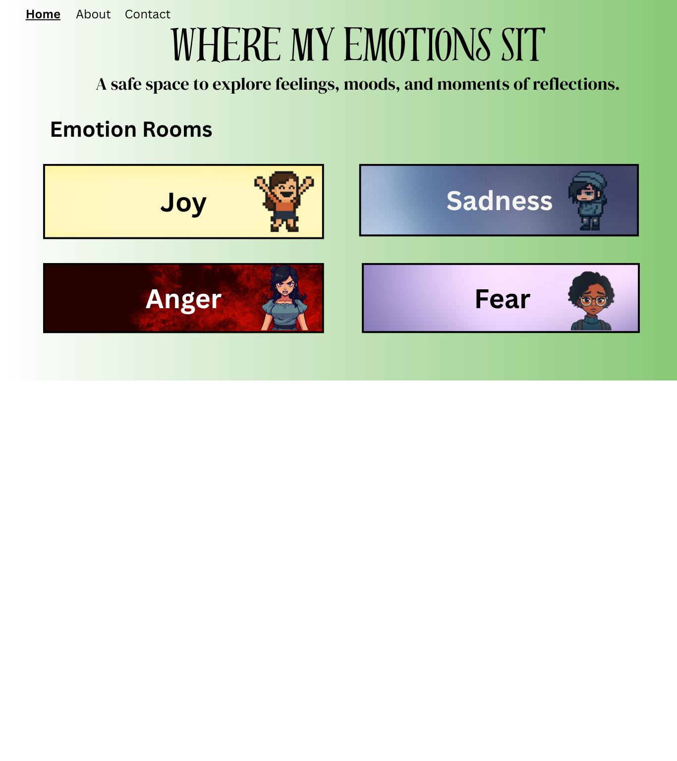 Where My Emotions Sit Homepage